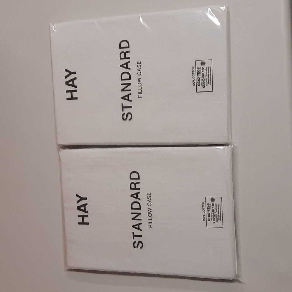 Hay Lot Of 2 Standard Pillow Cases King 100% Cotton Light Grey Made in Turkey